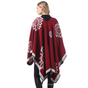 Gestrickter Poncho Cape Wraps und Tücher Acrylmischung Deckenschal für Damen und Herren,130*150CM